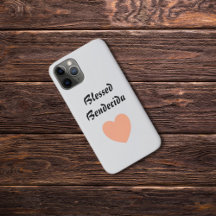 Bilingual Peach Fuzz Heart Blsed Bendecida