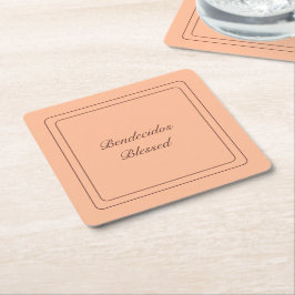 Bilingual Peach Fuzz Spain Bendecidos Blsed Underlägg Papper Kvadrat
