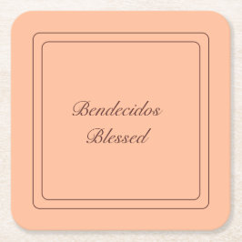 Bilingual Peach Fuzz Spain Bendecidos Blsed Underlägg Papper Kvadrat