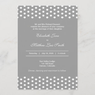 Bilingual Polka Dot Wedding bjudande 2-sidig Inbjudningar