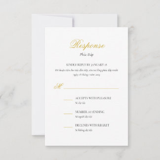 Bilingual Responcard i skript för vietnamesiska Inbjudningar