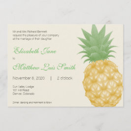Bilingual Tropical Pineapple bröllopsinbjudan Inbjudningar