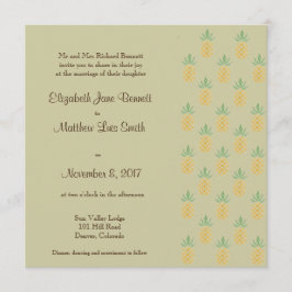 Bilingual Tropical Wedding Square Inbjudningar