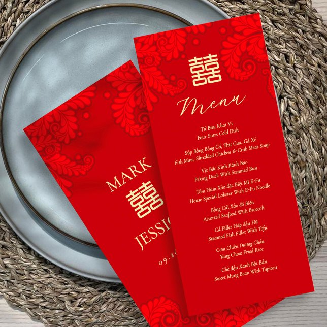 Bilingual Vietnamese English Wedding Menu Meny (Skapare uppladdad)