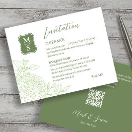 Bilingual Vietnamese Ranunculus bröllopsinbjudan