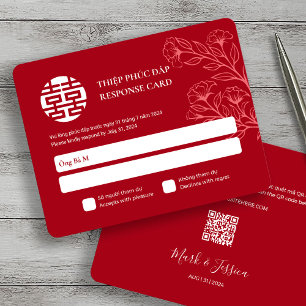 Bilingual Vietnamesisk English Red Bröllop OSA