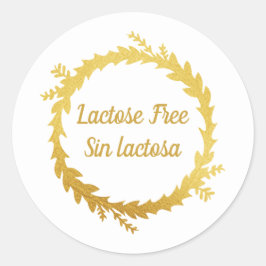 Bilingual White Golden Lactose Free - Sin Lactosa Runt Klistermärke