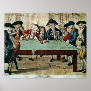 Biljard, 18th århundradeetsning vid R.Sayer Poster