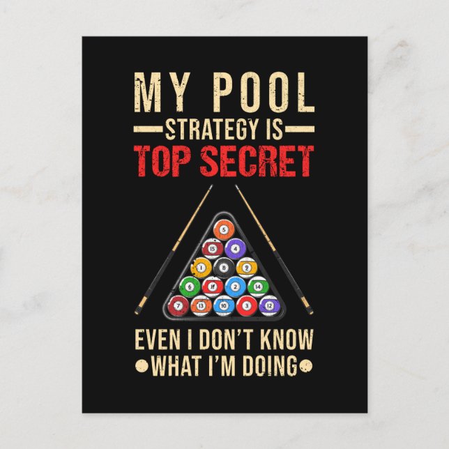 Biljard Humor Rolig 8 Ball Spelare Vykort (Framsida)