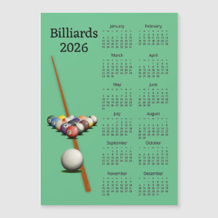 Biljard Pool 2026 Kalender Magnetkort