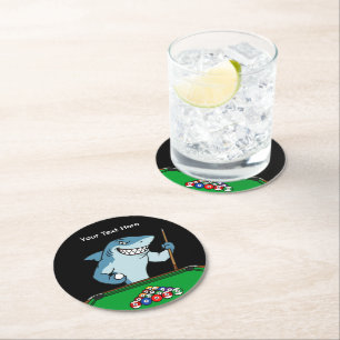 Biljard Pool Shark Gäst Dricka Underlägg Papper Rund