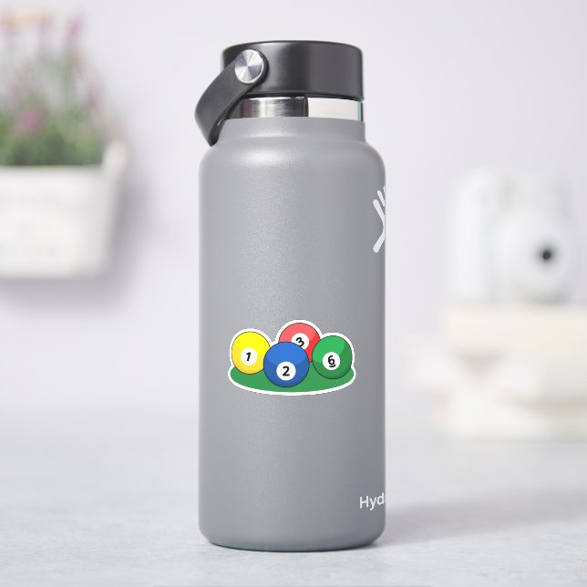 Biljard Pool Snookerbollar Klistermärken (HydroFlask)
