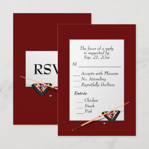 Biljard RSVP med förrättsval Deep Red OSA Kort