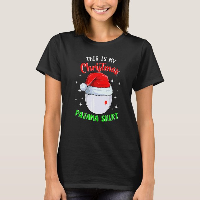 Biljard Stötboll Detta Är Min Jul Pyjamas   T Shirt (Framsida)