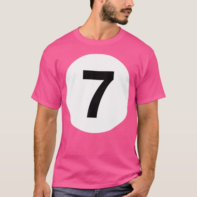 Biljardboll Matchande Nr 7 Poolboll T Shirt (Framsida)