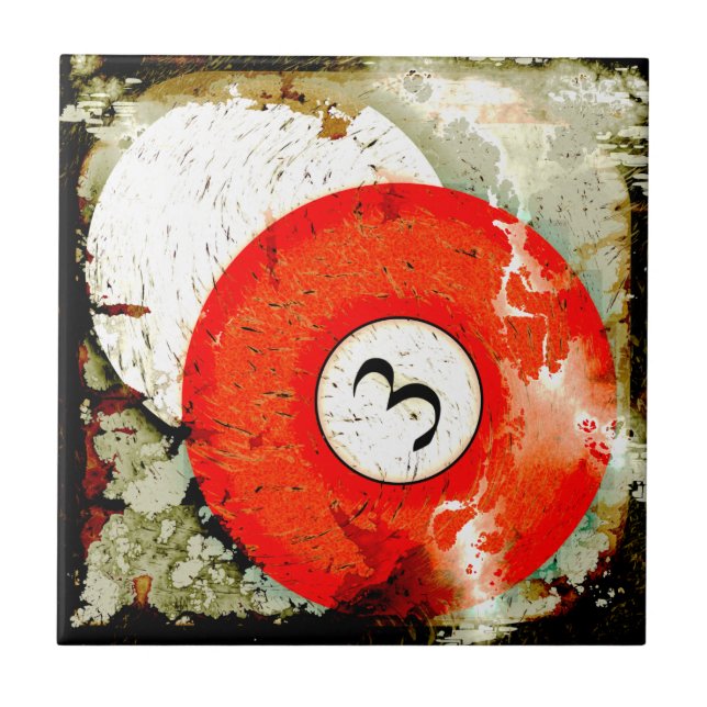 BILJARDBOLL NUMRERAR 3 KAKELPLATTA (Framsidan)