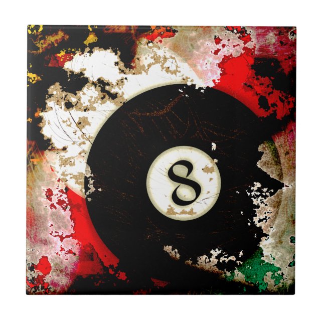 BILJARDBOLL NUMRERAR 8 KAKELPLATTA (Framsidan)