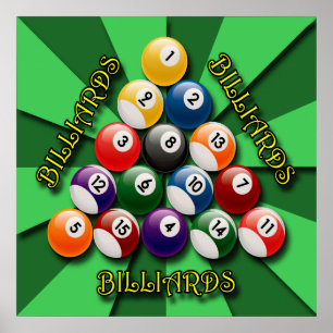 BILJARDBOLLAFFISCH POSTER