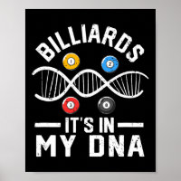 Biljarder i min Dna Funny Bassäng Billiard Player
