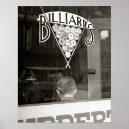 Biljardhall, 1938. Gammalt foto Poster