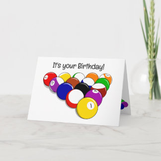 Biljardkulor Design Greeting Card Kort