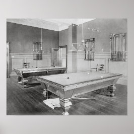 Biljardrum, 1901. Gammalt foto Poster