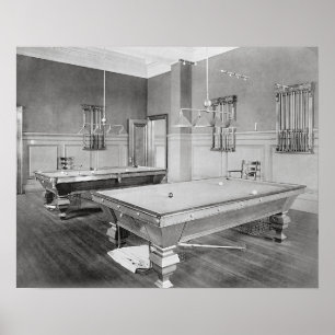 Biljardrum, 1901. Gammalt foto Poster