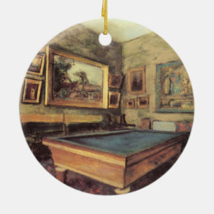 Biljardrummet på Menil Hubert av Edgar Degas Julgransprydnad Keramik
