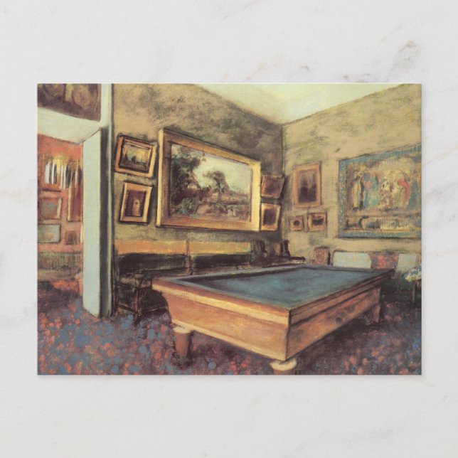 Biljardrummet på Menil Hubert av Edgar Degas Vykort (Framsida)