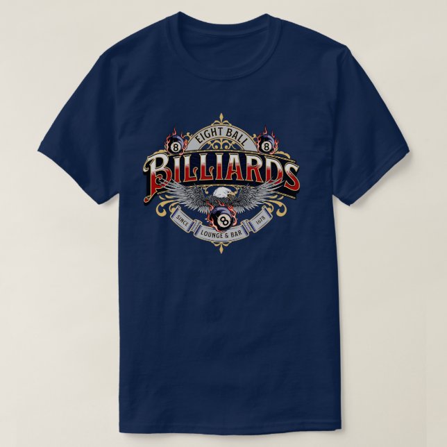 Biljardspel åtta Boll T Shirt (Design framsida)