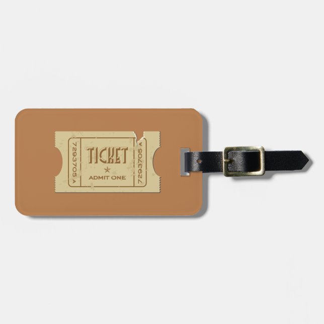 Biljett Bagagetag med läderband Bagagebricka (Horisontell Framsida)