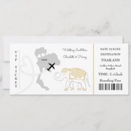 Biljett Boarding Pass Bröllop Destination Thailand Inbjudningar