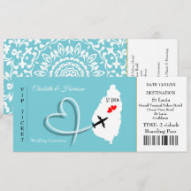 Biljett-boardingkortet Bröllop destinationsort St