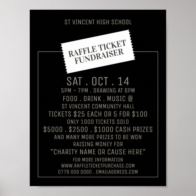 Biljett Design, Fundraiser-händelsen i Raffle Bilj Poster (Framsidan)