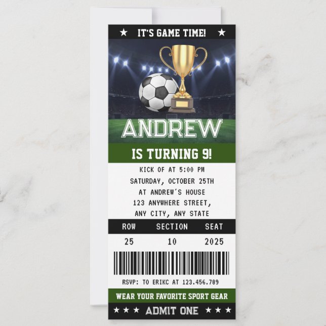 Biljett födelsedag Dekoration Party Inbjudningar (Framsida)