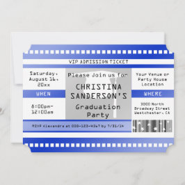 Biljett för blå Studentfest Inbjudningar