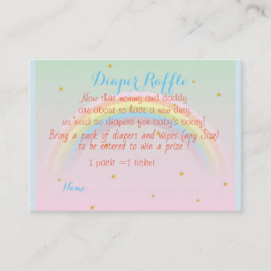 Biljett för raffle för regnbågebabyblöja