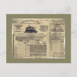 Biljett för RMS Titanic 1912 Helg Vykort