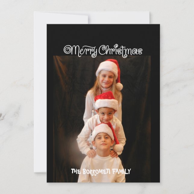 Biljett God jul One Photo Julafton Card Julkort (Framsida)