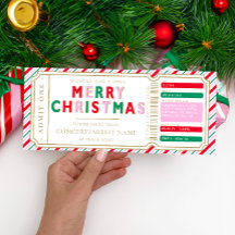 Biljett-kupongkort för julkonsert i Rand