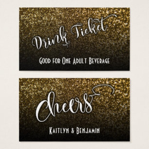 Biljett på Faux Guld Glitter & Black Ombre 2