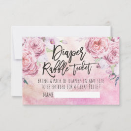 Biljett till blöjlotteri på baby shower med bohemi inbjudningar