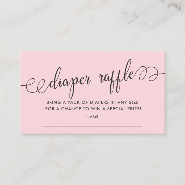 Biljett till blöjlotteri på baby shower tilläggskort (Framsida)