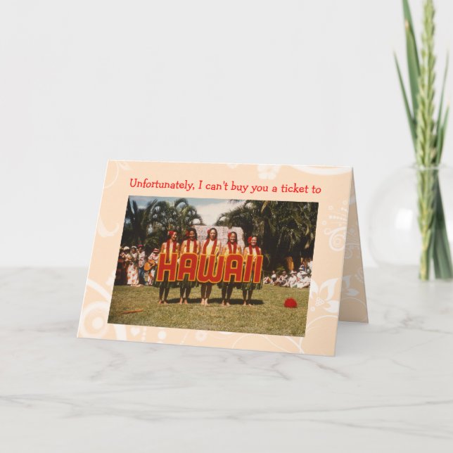 Biljett till Hawaii-födelsedagskort Kort (Framsida)