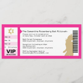 Biljett till konsert Bat Mitzvah-inbjudan i rosa Inbjudningar