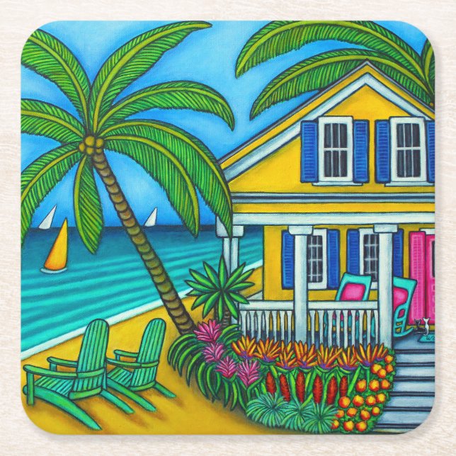 Biljett till Paradise Underlägg Papper Kvadrat (Framsidan)