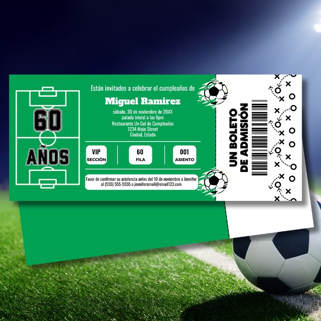 Biljett till spansk fotbollsmatch för 60-årsfest inbjudningar (Skapare uppladdad)