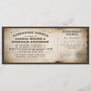biljett typografi av vintage vid middagen inbjudningar