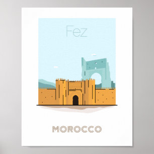 Biljettaffär för resor i staden Fez - Morumsreseaf Poster