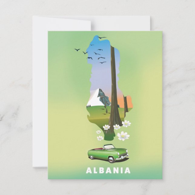 Biljettaffisch för Albaniens karta (Framsida)